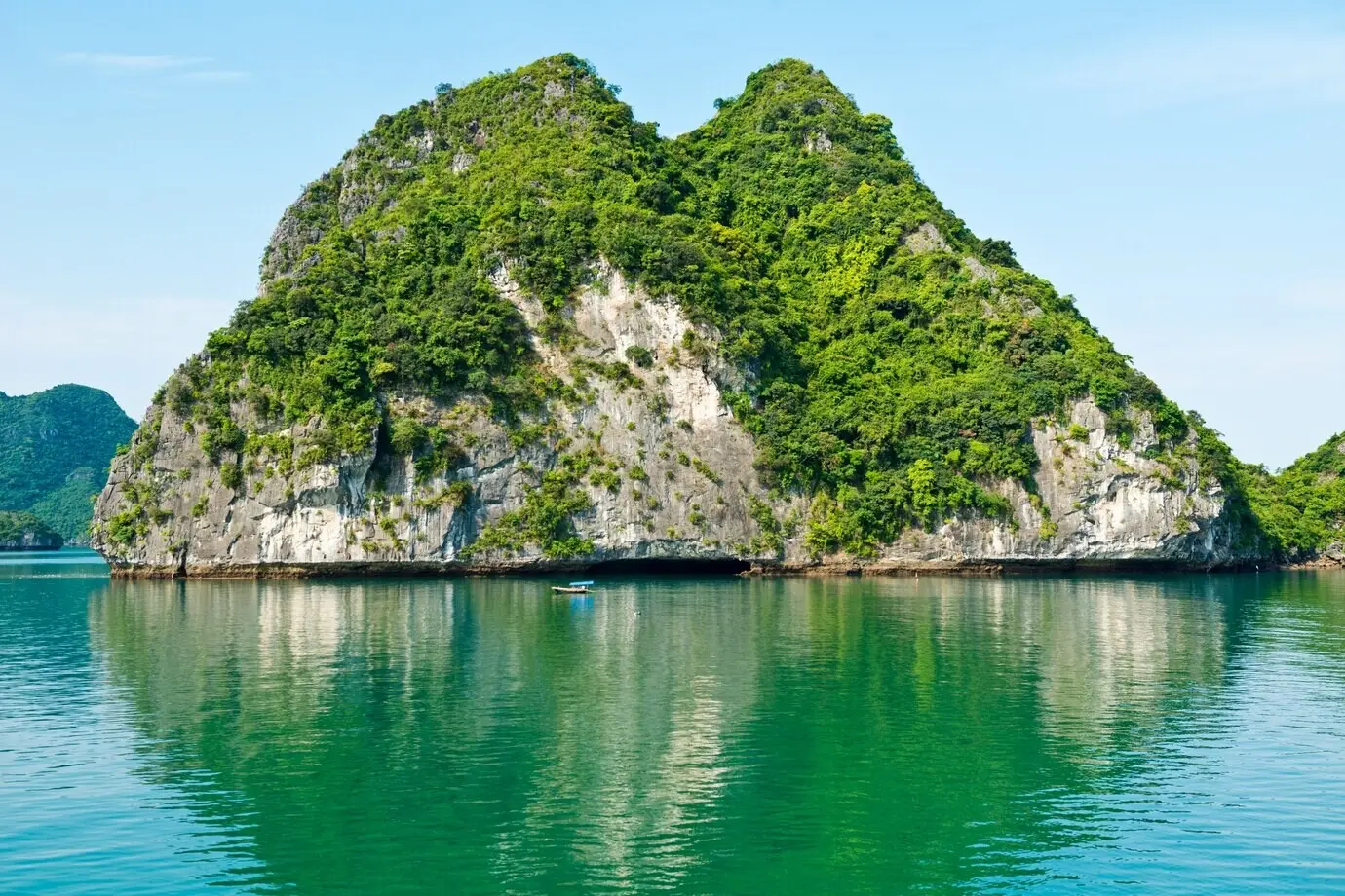 The limestone landscape of Halong Bay